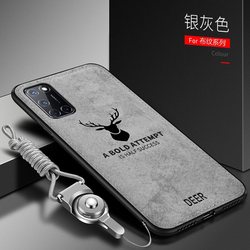 Pour OnePlus 8T étui de luxe en Silicone souple + tissu dur cerf chat housse de protection arrière pour one plus 8t oneplus 8T 1 + 8T coque: gray