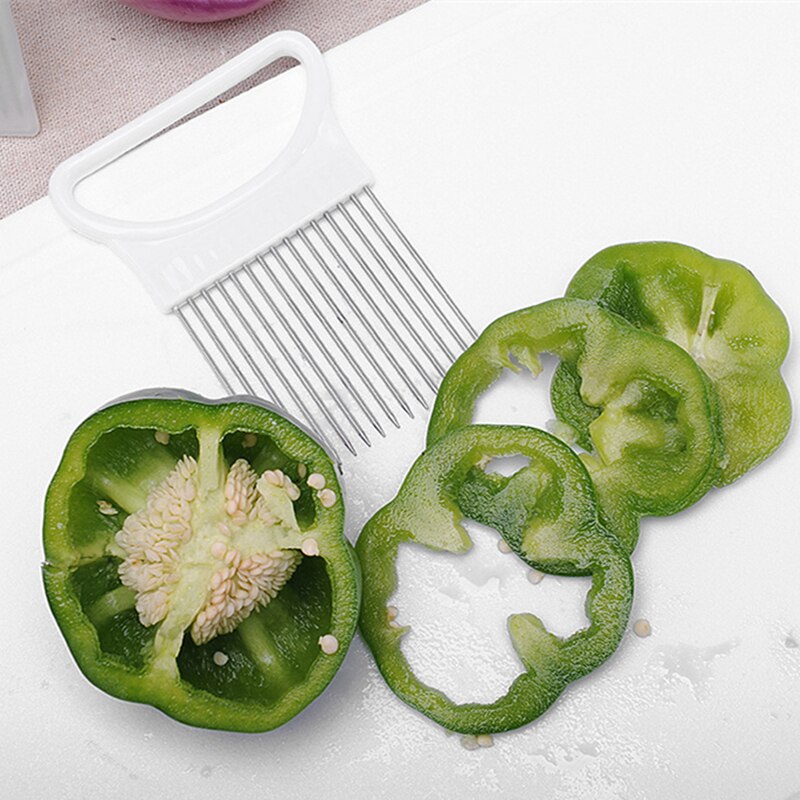 Gadżety kuchenne poręczne ze stali nierdzewnej cebula ziemniaków krajalnica robić pomidorów urządzenie robić krojenia warzyw i owoców bezpieczeństwo narzędzia kuchenne akcesoria kuchenne