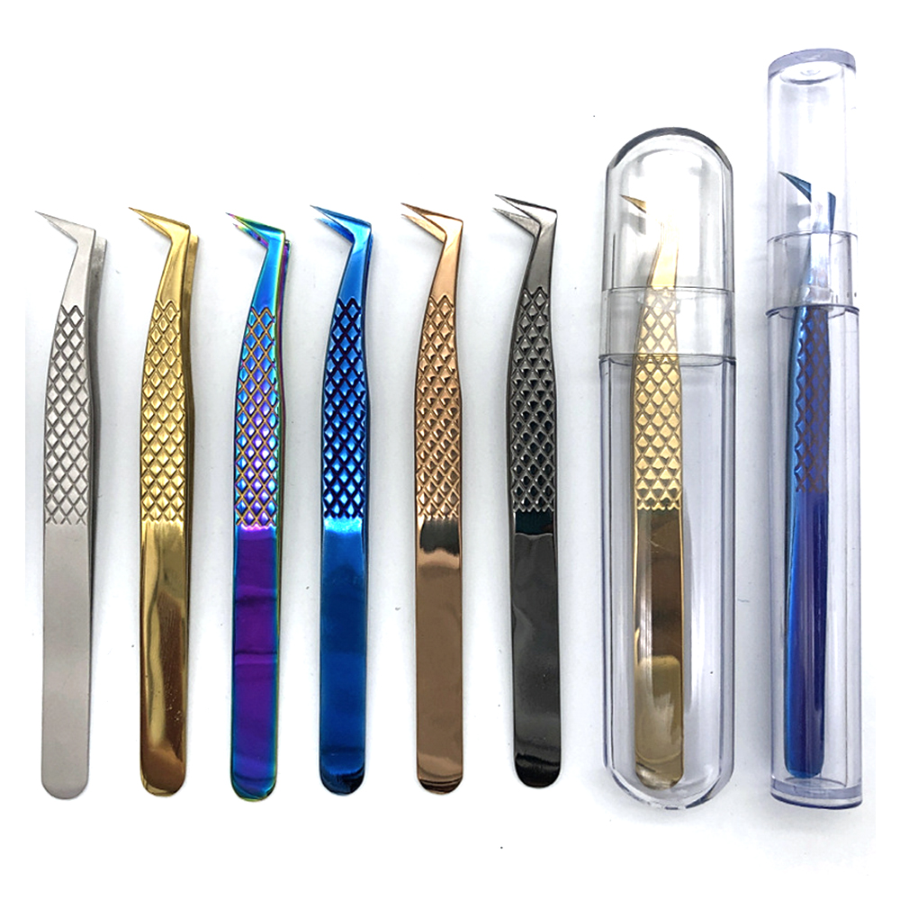 Aileishi 1 Pcs Wimpers Pincet Rvs Superhard Pincet Hoge Precisie Anti-Statische Pincet Voor Wimper Extensions