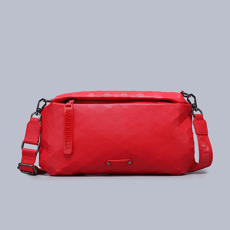 Dames schoudertassen borst leer pu crossbody voor dames rits satijnen voering unieke messenger criss-cross: Rood