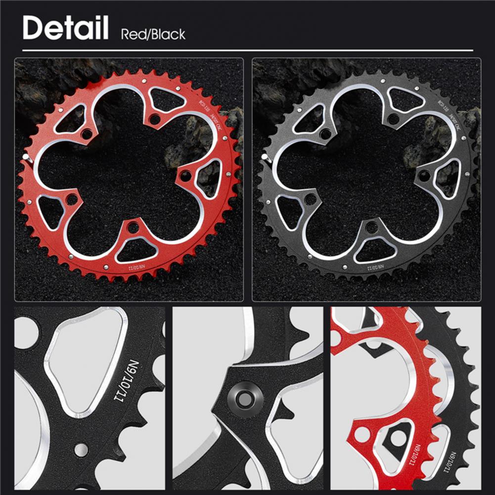 2Pcs/Set 34/50T Biking Chainring Tooth Profile High Strength Aluminum Alloy Hollow Mountain Bike Crankset for Road Bikes