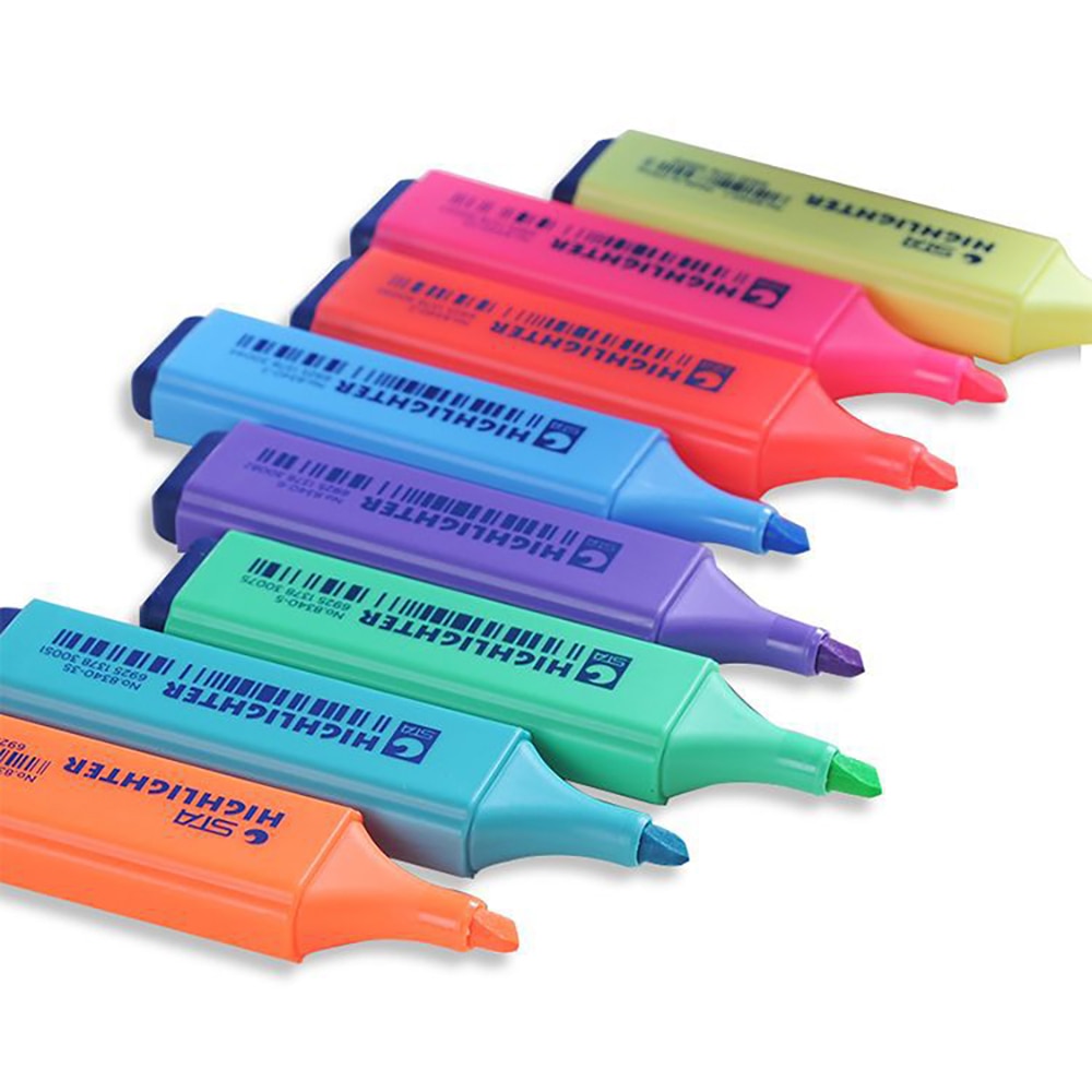 Sta highlighter markører assorterede farver bulk fluorescerende enkelt tekst fokus penne til understregning