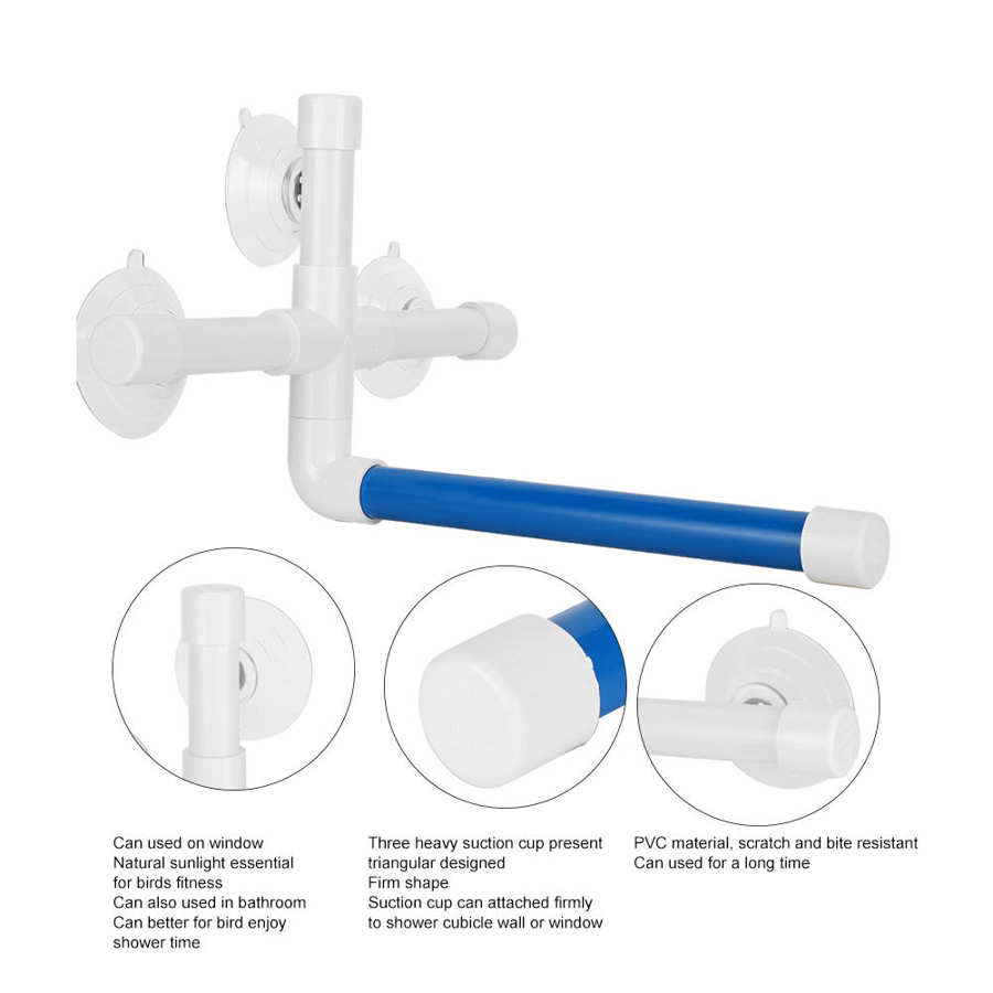 Pet Bird Bath Standing Rod Parrots Shower Standing Rod Pet Bird Firm Shape Perch with Suction Cup Bathing Supplies