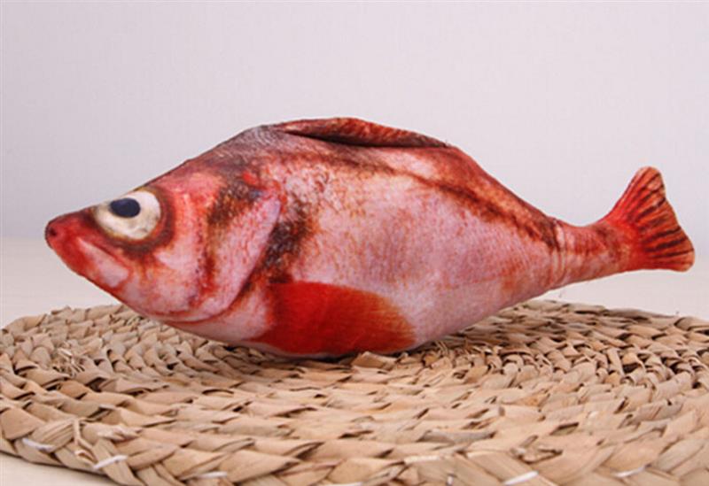 Husdjur mjuk plysch 3d karp fisk form kattleksak kattmynta fisk stoppad kudde docka simulering fisk leksak för husdjur