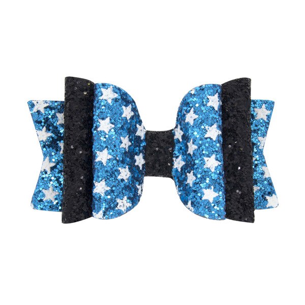3 zoll funkeln Druck Herz Haar BöGen Haarnadeln für Mädchen freundlicher Haar Clip Griffe freundlicher Party Haar Zubehör: 6
