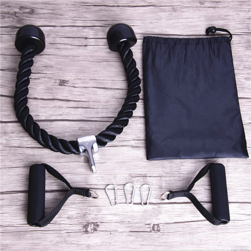 7 stk/sett triceps tau abdominal crunches kabel pull down laterals biceps muskel trening fitness body building gym pull rope