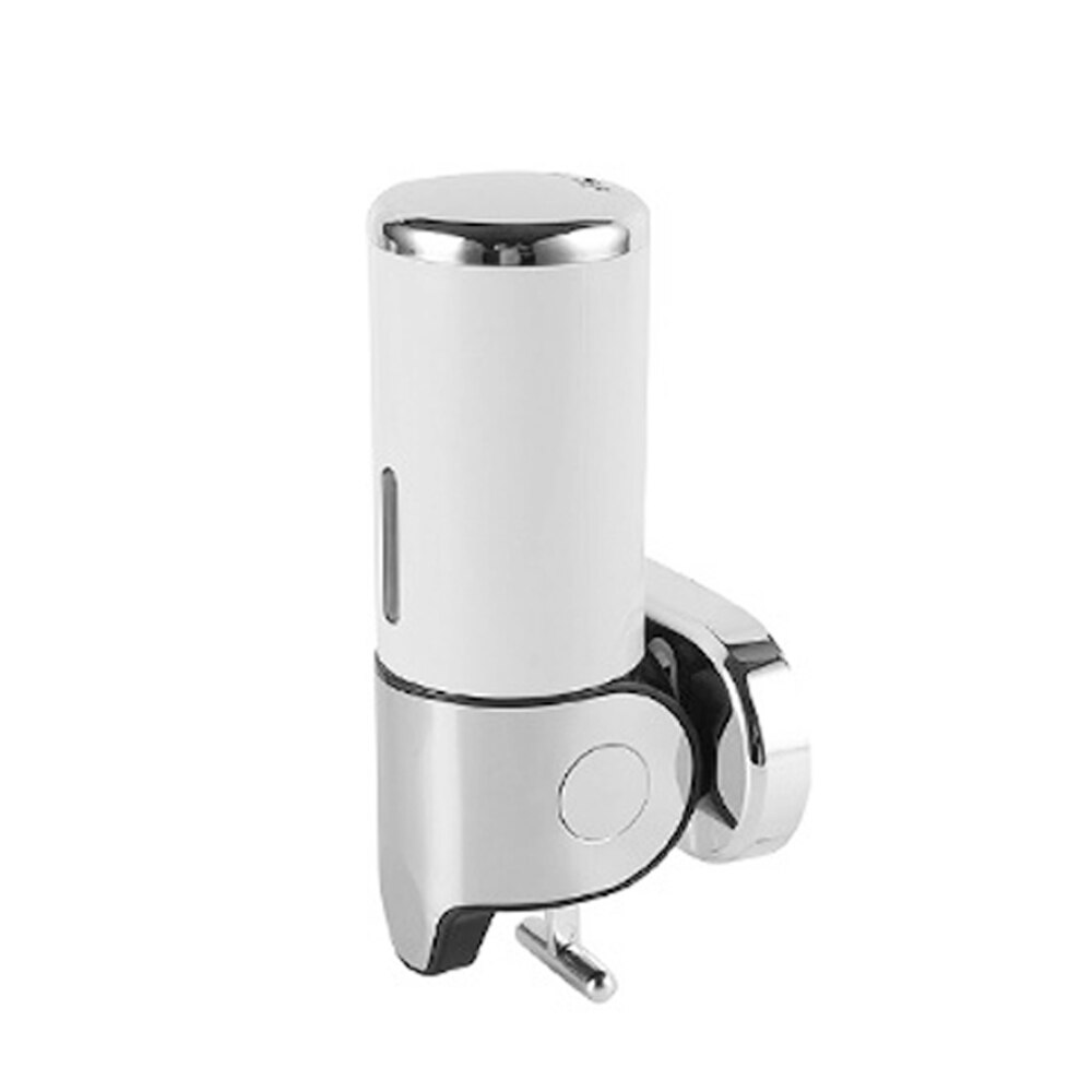 Liquid Soap Dispenser Wall Mounted Shower Gel Dispensers Shampoo Container Kitchen Tools Pump Double Hand Bathroom Soap Bottle: Single White