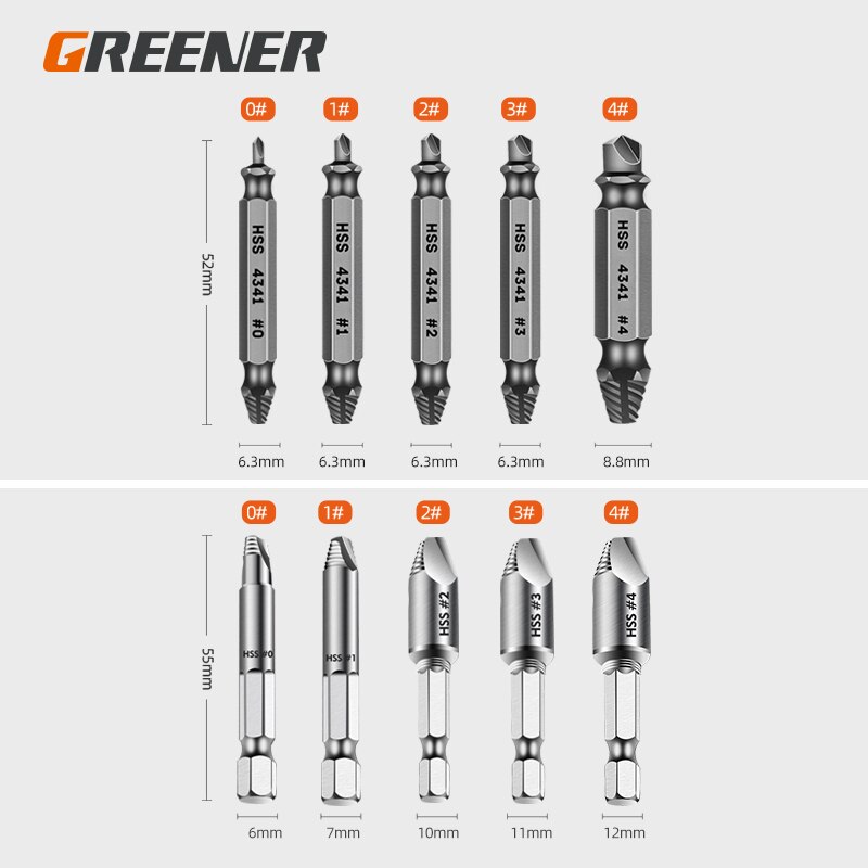 Groener Staal Gebroken Snelheid Out Beschadigd Tapeinduithalerset Boor Set Nemen Bits Bout Remover Extractor Sloop Gereedschappen