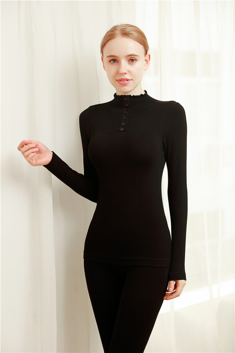 Ensemble thermique pour femme, vêtements chauds, longs, respirants, combinaison sans couture, pour l'hiver: 19