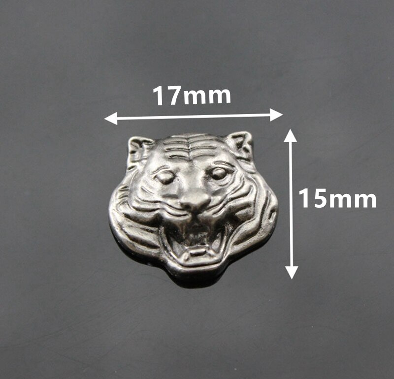 Legering embosed Carving bloemen ronde shield Tiger Rivet met stud voor tas, hoed, schoen, kleding, jeans decoratie diy ambachtelijke accessoire: Tiger