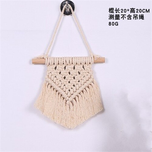 Macrame Wall Hanging Tapestry Handmade Cotton Woven Nordic Backdrop Boho Kids Room Home Decoration Wedding Photo Props: h