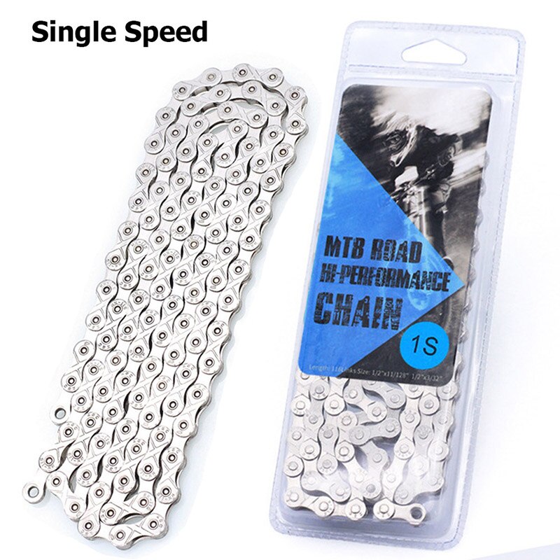 6 7 8 9 10 11 Speed Bicycle Chain 116 Links MTB Mountain Road Bike Stainless Steel Chains Plating Cycling Accessories BC0577: WHITE