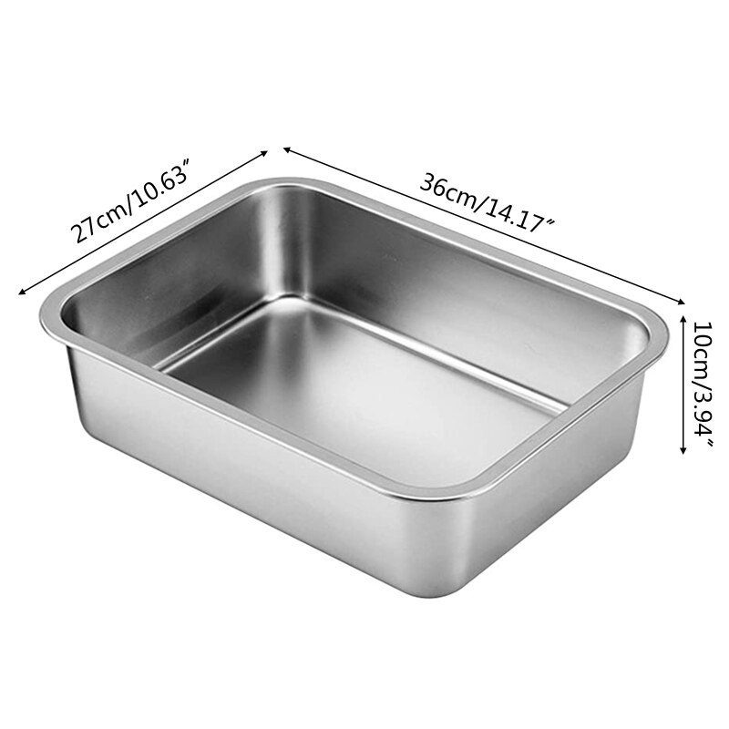 Stainless Steel Litter Pan Never Absorbs Odor No Residue Build Up Rust Resistant Easy Cleaning Litter Box 4" High
