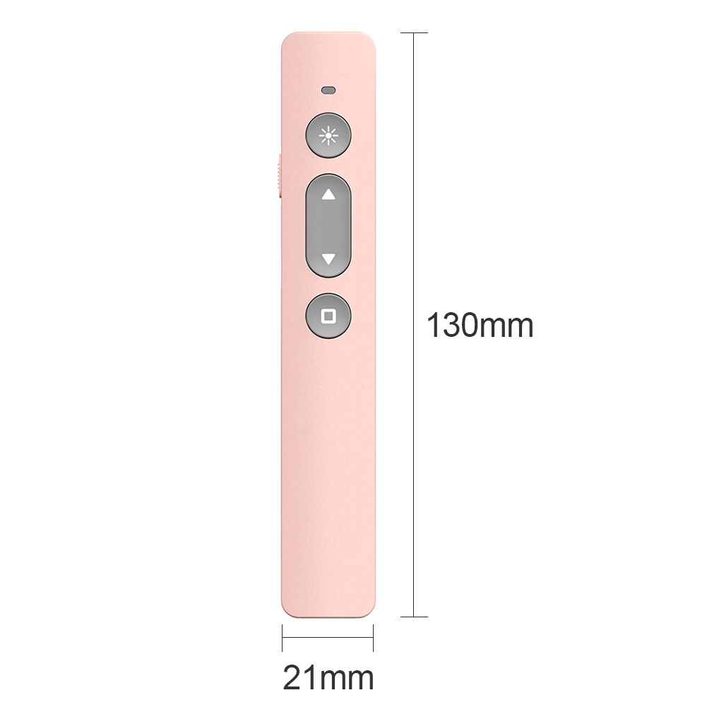 RF 2.4GHz Wireless Flip Pen Red Light USB Rechargeable PPT Presentation Slide Remote Control Powerpoint Clicker Pointer: Pink