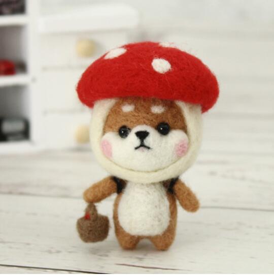 Dog and Dog Animals Wool Felt wool needlepoint kit wool felt needle felting decoration craft needlecraft: S