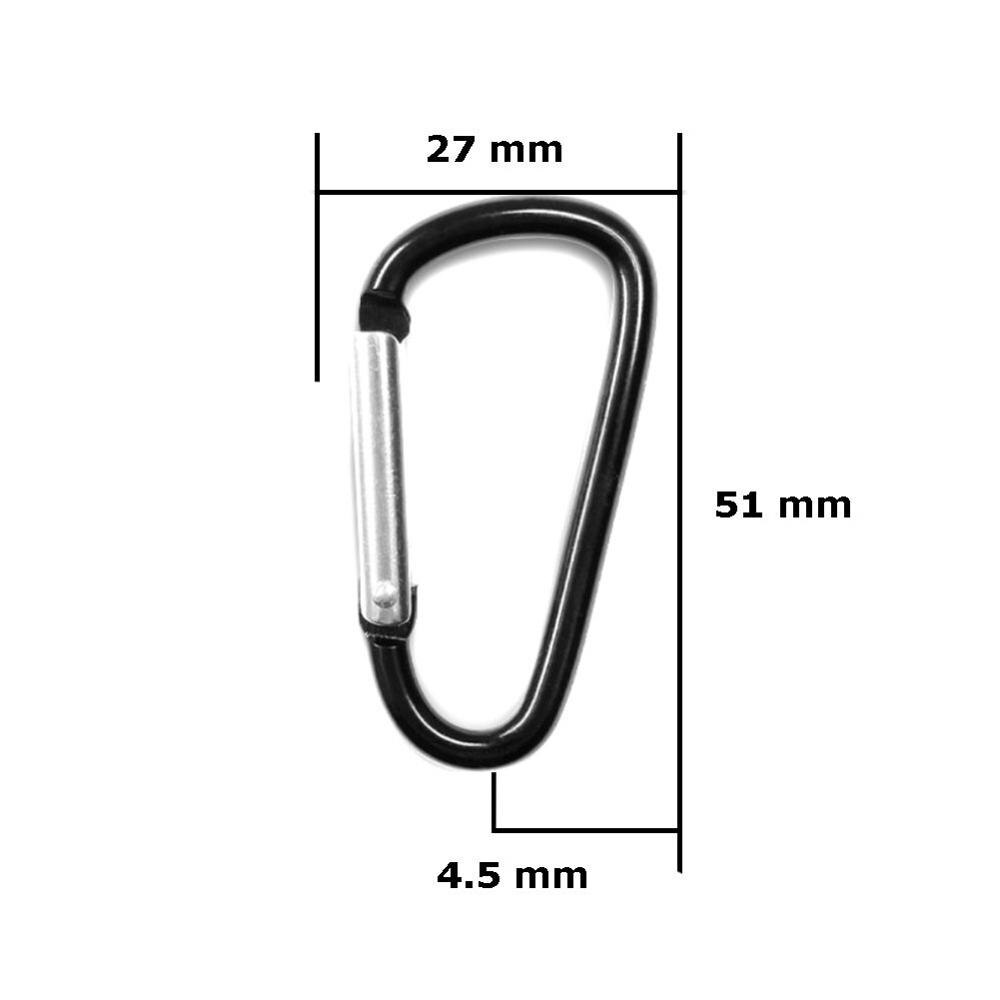 10 Stuks Zwart Aluminium D Karabijnhaak Outdoor Spring Snap Clip Haken Sleutelhanger Klimmen Camping Wandelen Quickdraws