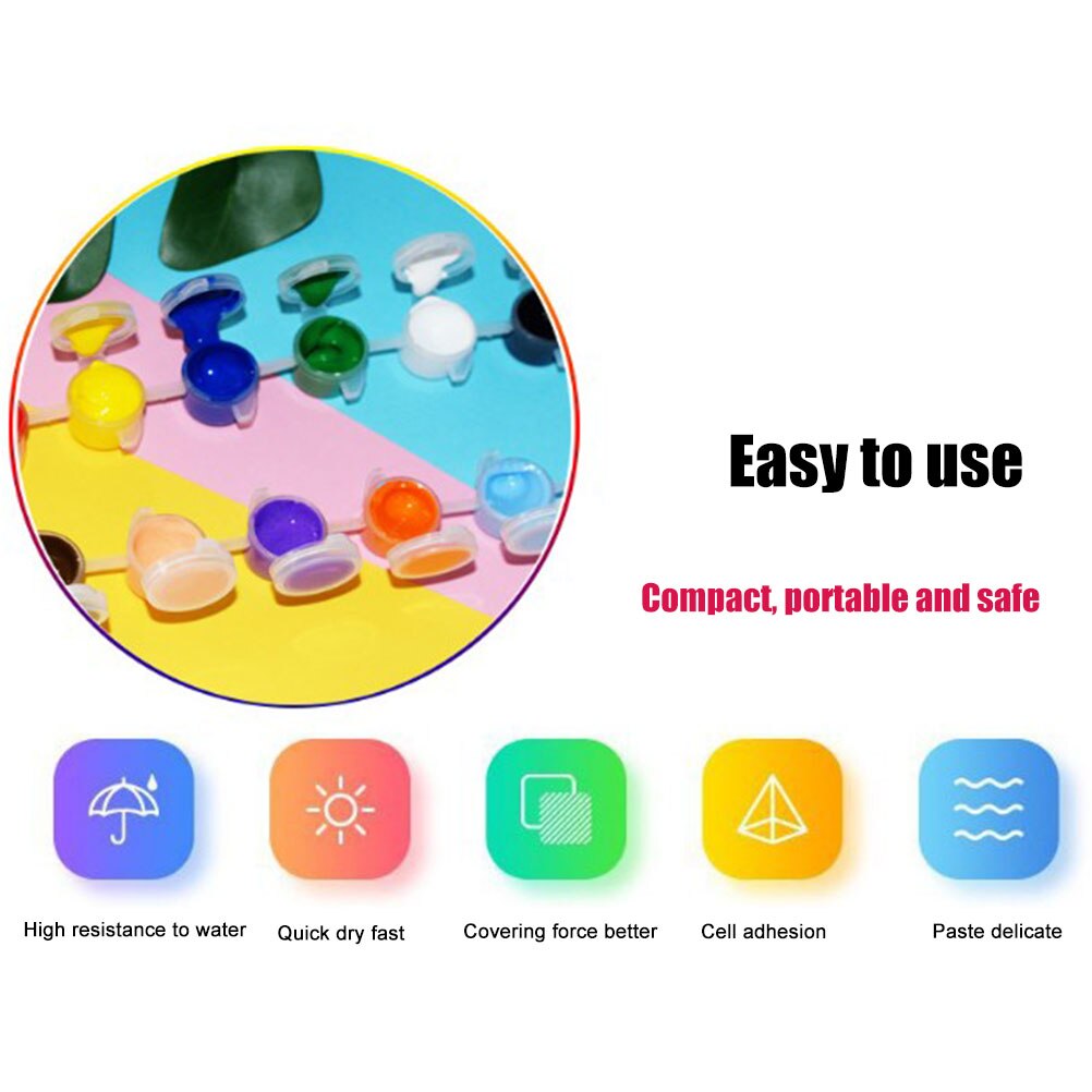 12 couleurs vives lavable Gouache peinture peint à la main doigt peinture bricolage Art Graffiti Pigment ensemble pour les enfants débutants