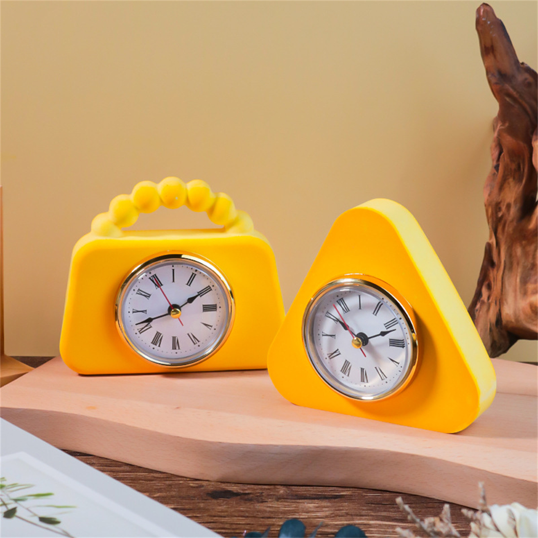Molde de silicona para reloj pequeño, mesa con números romanos, molde de resina Epoxy para verter, bolsa para casa de pájaros, adorno, molde para hacer cemento