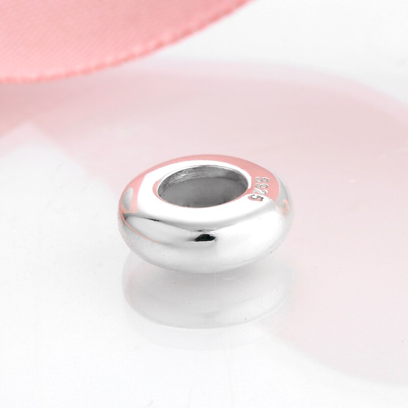 925 Sterling Silver round shape fine spacer Stopper beads Fit Original European Charm Bracelet Jewelry making