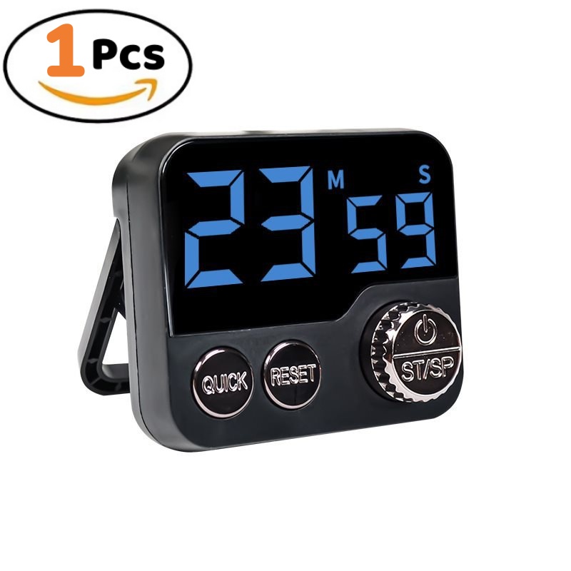 Rotate Digital Visual Timer for Kitchen & Study，100min Study&kitchen Cute Egg Timer with Magnetic Back for Shower Yoga Oven: black