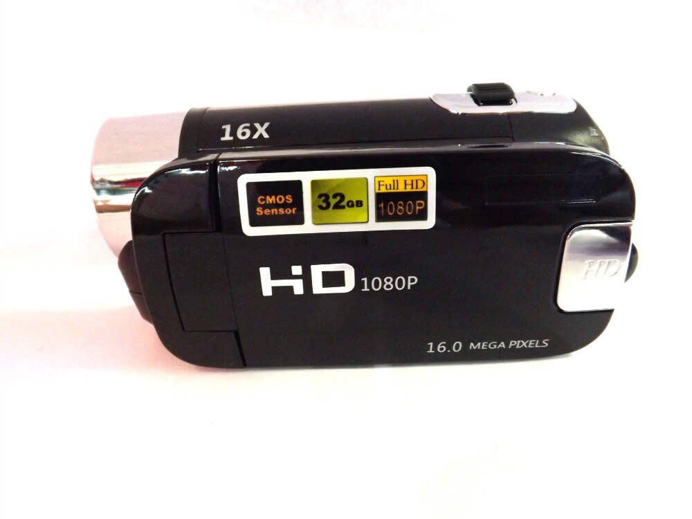 HD-100 1080P DVR définition Selfie Anti-secousse vidéo enregistrement Shoot LED appareil photo numérique caméscope pas de WiFi 16X Zoom numérique: Black