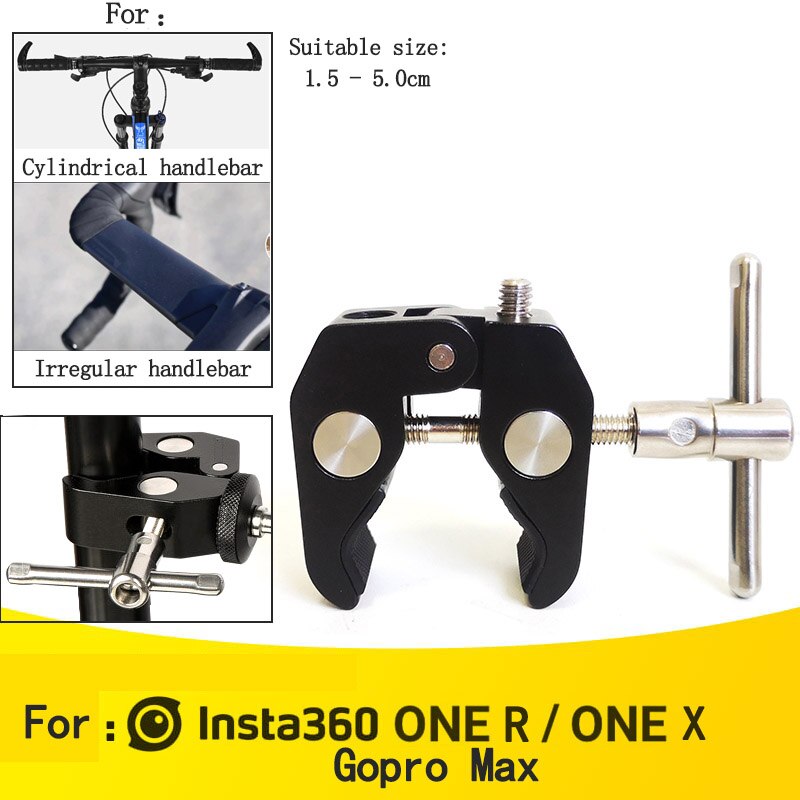 Motorcycle Camera Monopod Holder Handlebar Mount Bracket for GoPro &amp; Insta360 One X2 R bicycle Invisible Selfie Stick Accessory: Option 2