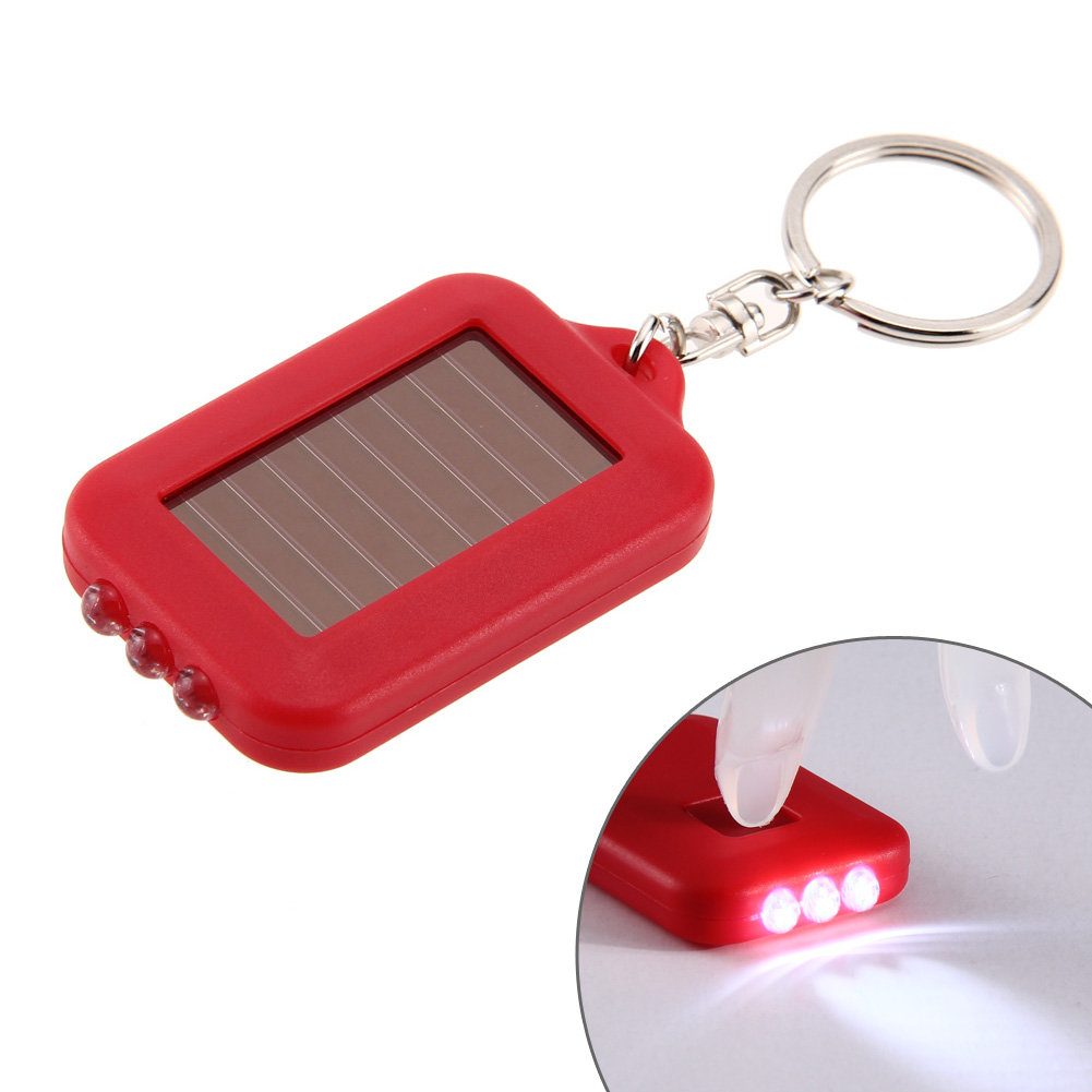3 LEDs Solar Panel electric torch key chain flashlight Camping Lamp Rechargeable Spotlight Power Energy 100000 Hours 60X35X10CM