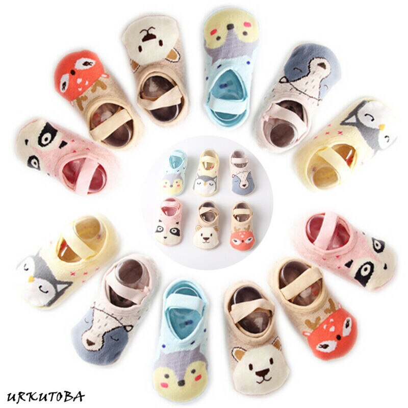 Baby Jongens Meisjes Kids Mooie Animal Gedrukt Mode Anti Slip Sokjes Katoen Anti-slip net Shoe Sokken 1-3Y