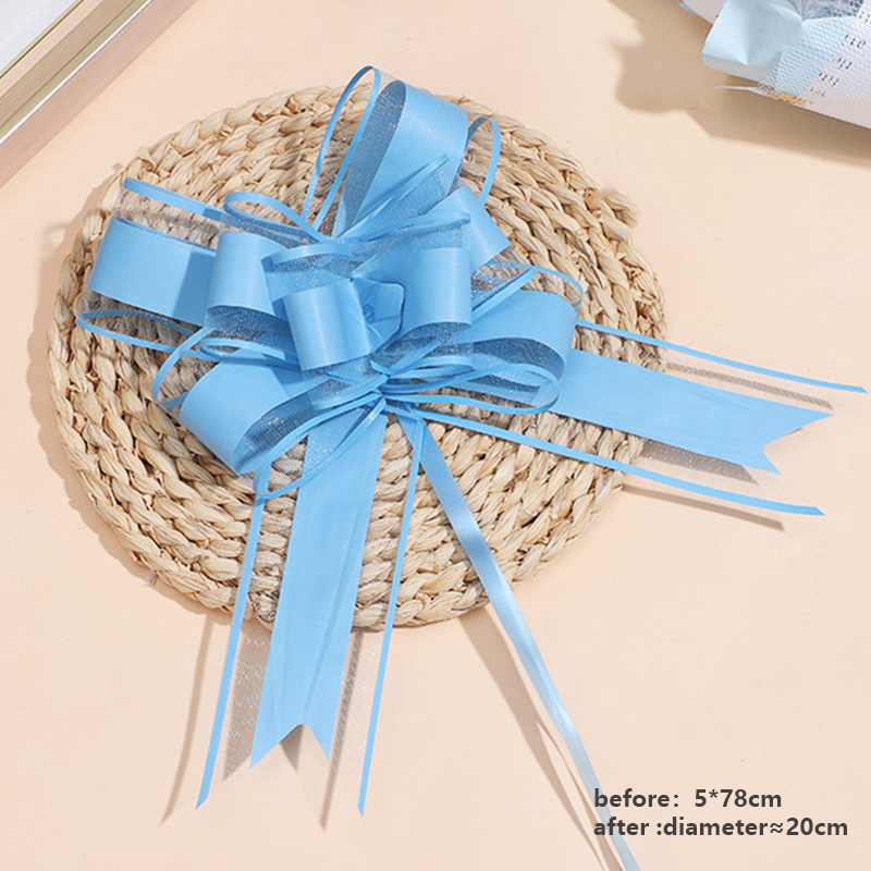 Cinta blanca para coche de boda, lazos para tirar, envoltura de , decoración para coche de boda, suministros para de cumpleaños, sillas Pew, decoración del hogar DIY: Azul oscuro