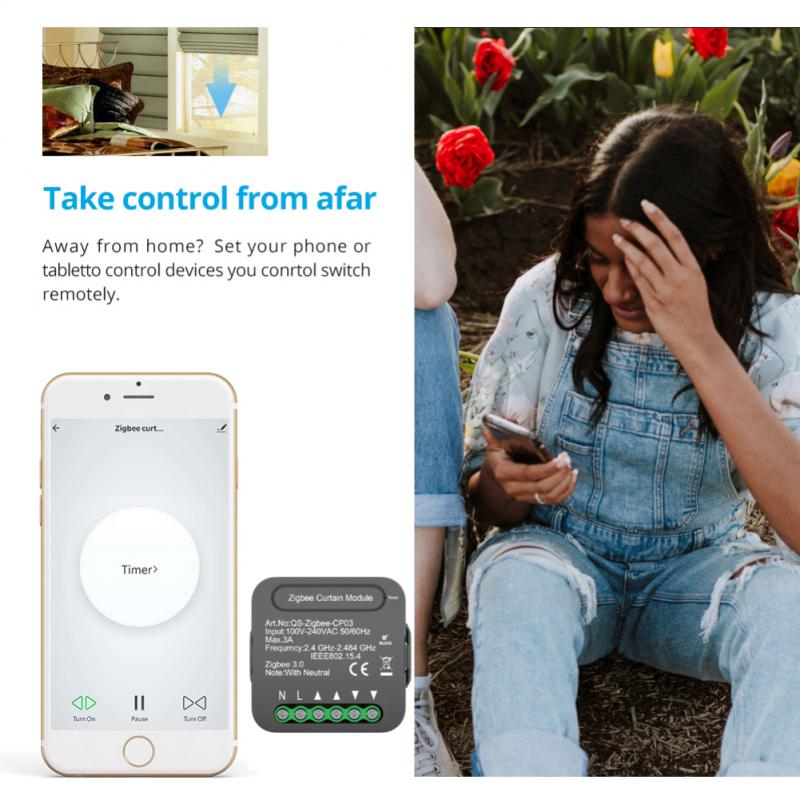 Tuya WiFi/ZigBee Curtain Switch Module for Roller Shutter Blinds Motor Smart Home Automation For Google Home Alexa SmartLife app