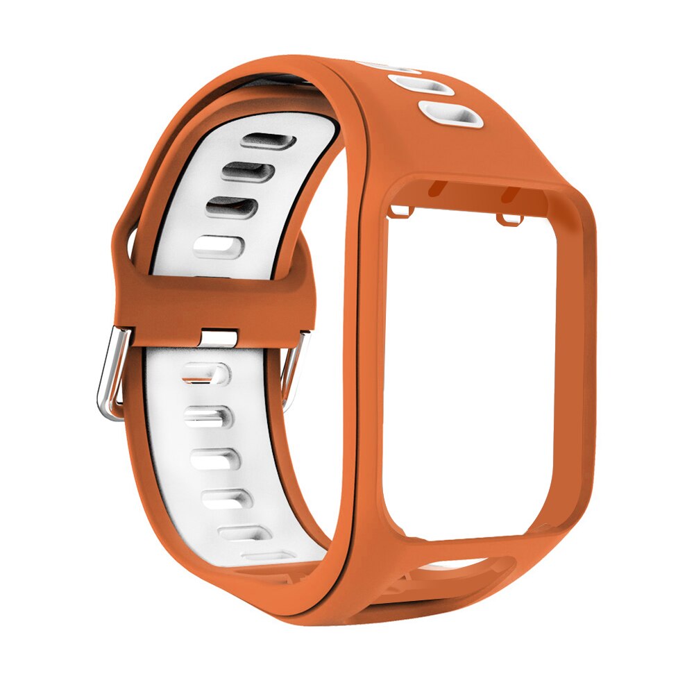 Wrist Band Strap Voor Tomtom 2 3 Runner Spark Avonturier Golfer 2 Vervanging Armband Zachte Horlogeband Silicon Riem Horloge Armband: orange white