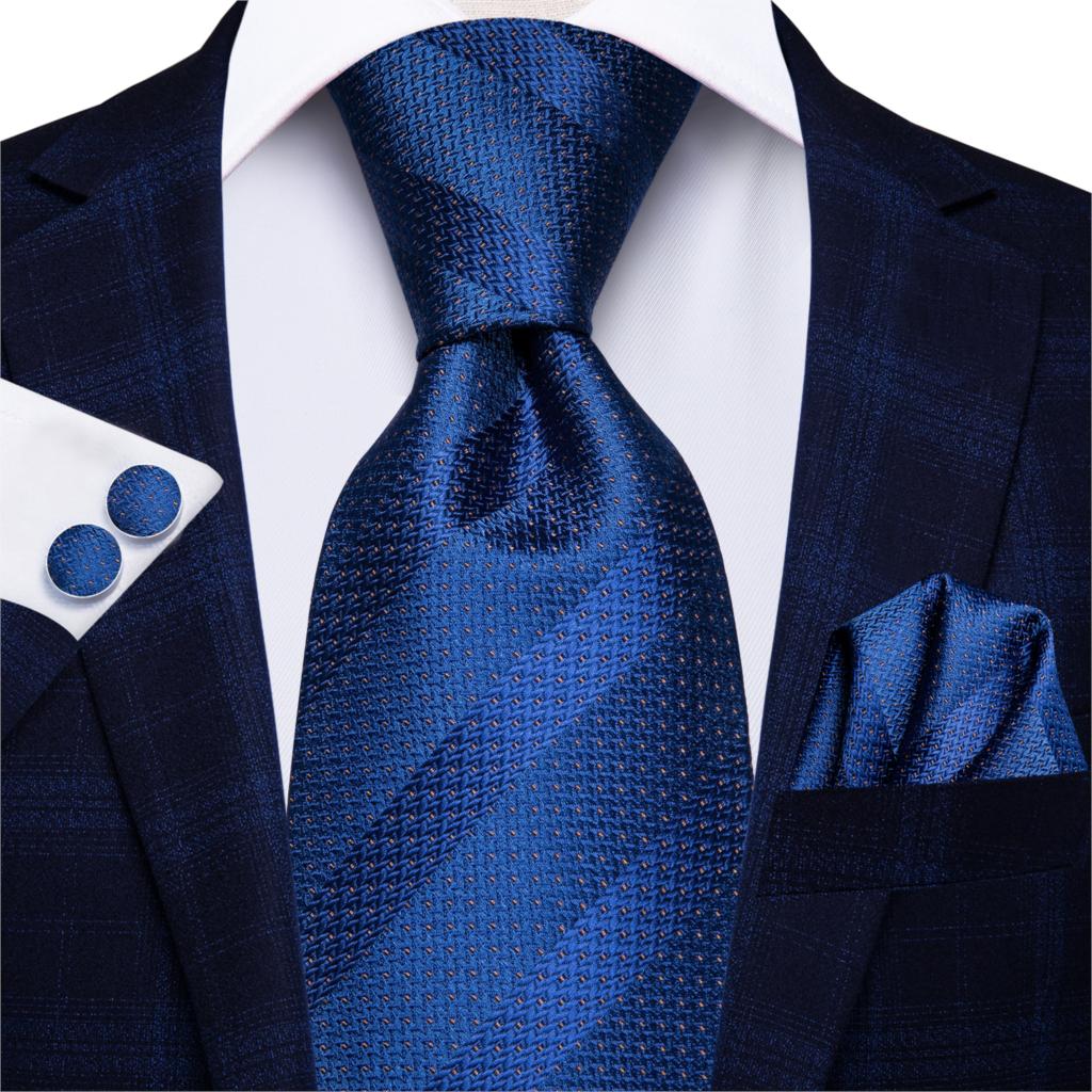 Hi-Tie-corbata de seda 100% para hombre, corbatas formales de lujo para boda, color azul, 8,5 cm: SN-3167