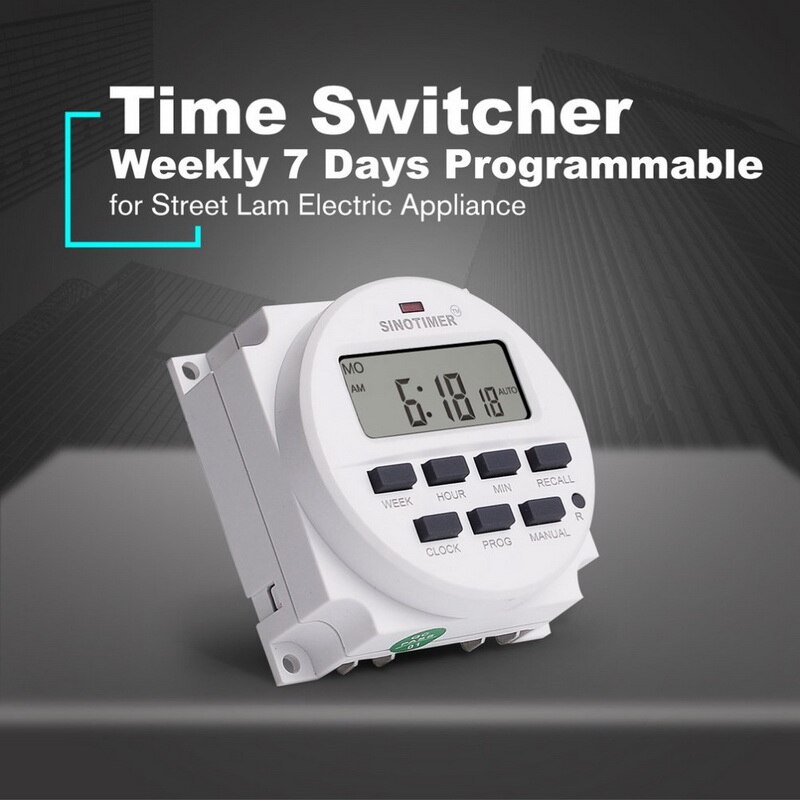 CN101A 12V 24V 110V 240V Digital LCD temporizador programable tiempo alarma reloj luz temporizador