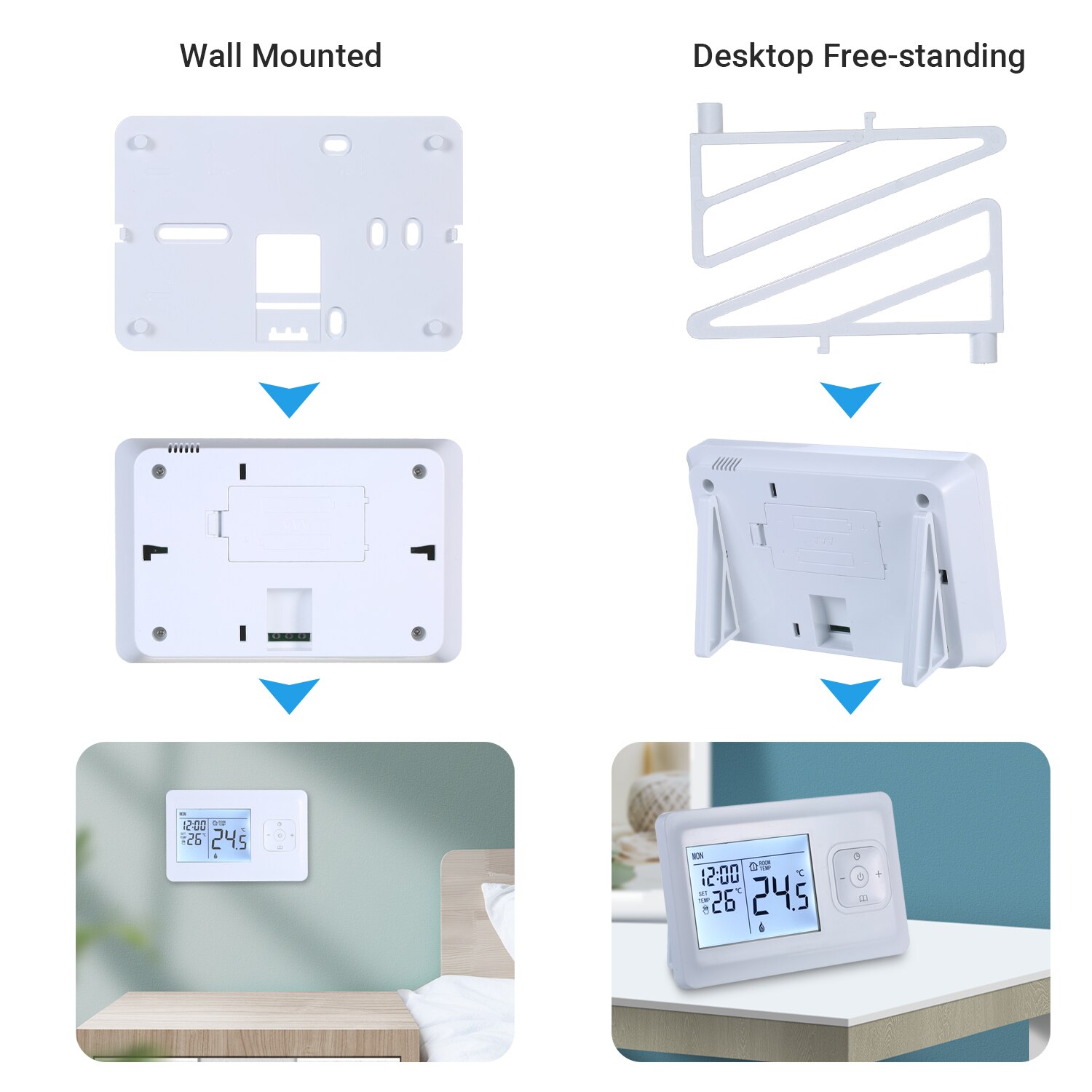 LCD Heating Thermostat Programmable Wall-mounted Furnace Wifi Thermostat Wireless Weekly Water Heating Temperature Controller
