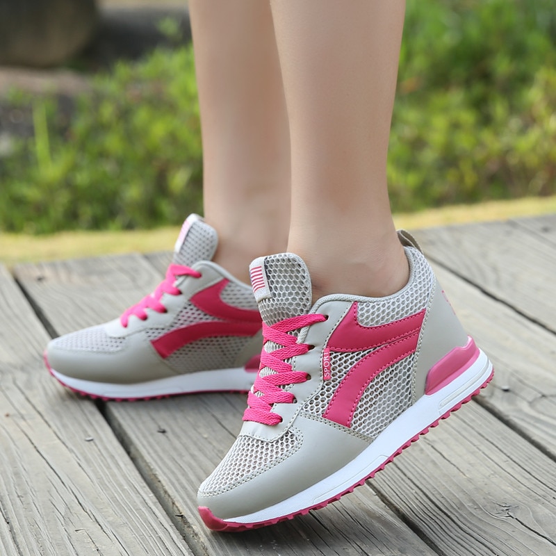 Women Flats Walking Shoes Mesh Breathable Sports Lace-Up Shoes Female Soft Comfortable Travel Summer Platform Shoes AA60018