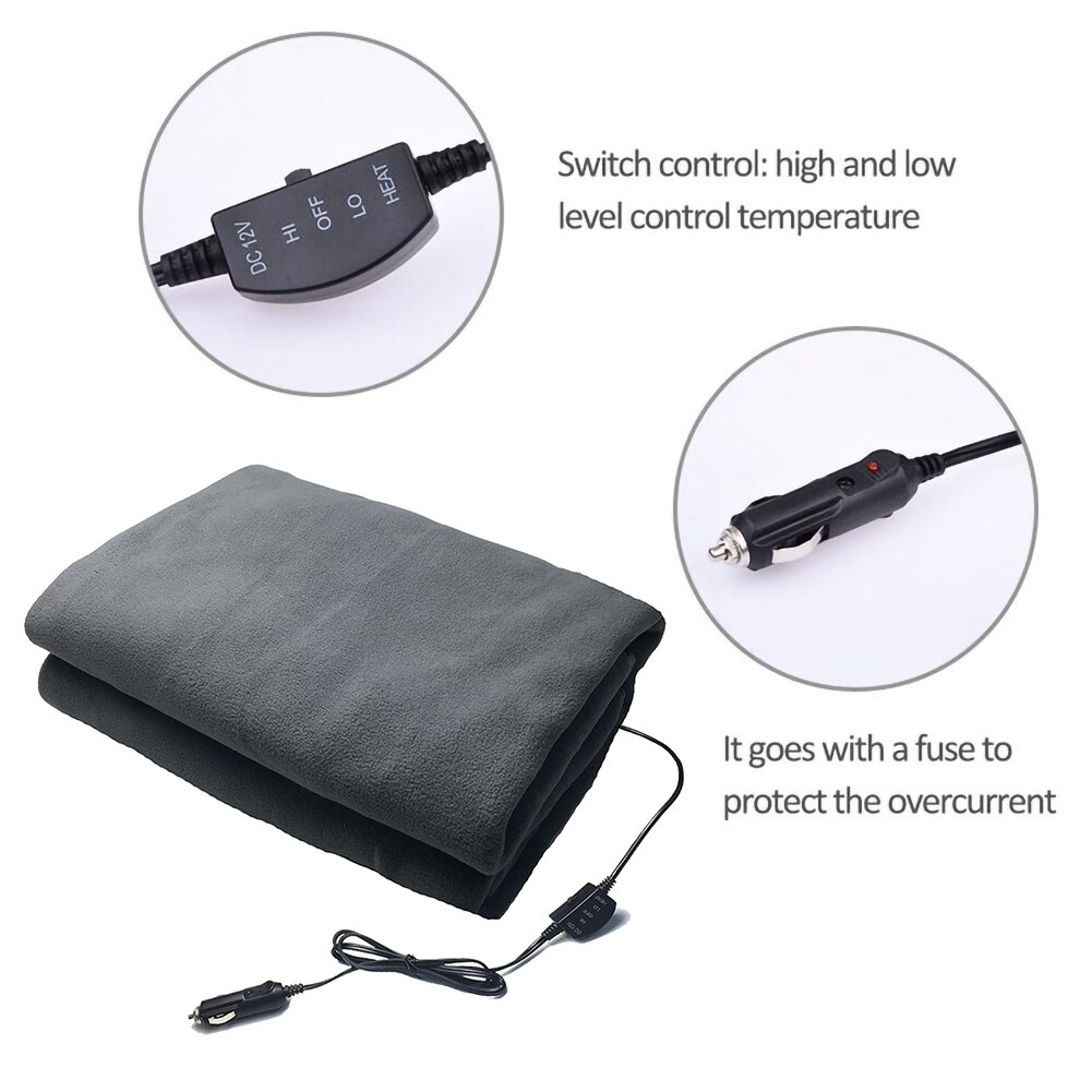145x 100cm Auto Heizung Decke Energie Warmweiß 12V Auto Herbst Winter Elektrische Decke Mit 3 Ebenen Position Kontrolle Decke