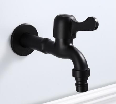 Washing Machine Faucet Mop Black Bathroom Faucet Stainless Steel Tap Outdoor Garden Tap Decorative Kitchen Tap WC Bibcock: style 4