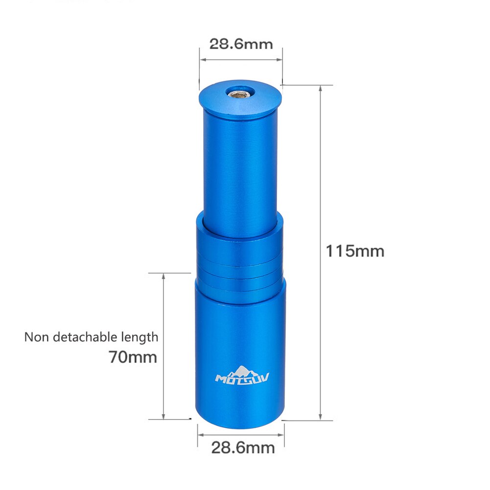 MOTSUV 28.6mm Bicycle Fork Stem Extension Adapter Handlebar Stem Riser Extender Mountain MTB Bike Accessories: Blue