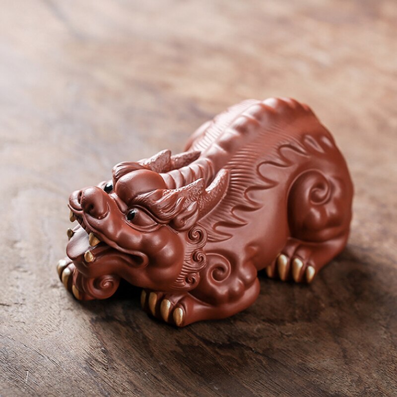Yixing Zisha Drago tartaruga Tè animale domestico benedizione fortunata scultura fatta a mano Tè giocare a cerimonia del tè vassoio del tè può sollevare Zisha Tè giocattoli