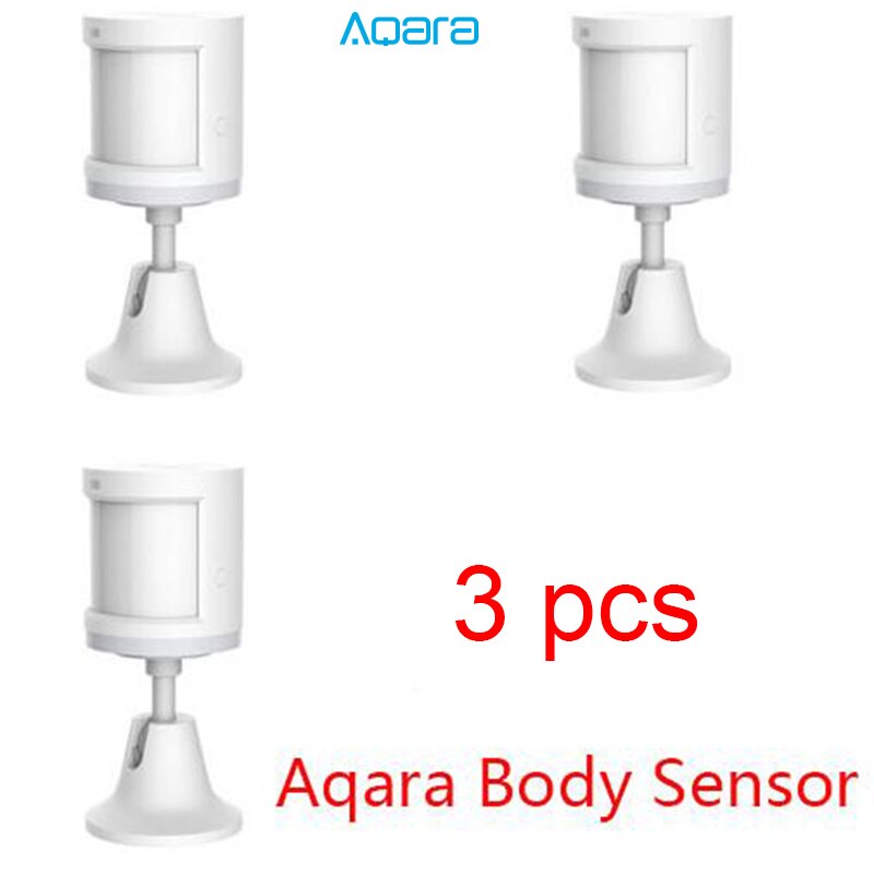 en vrac mise à jour Aqara capteur de corps humain capteur de mouvement intelligent du corps Zigbee connexion pour l'application Mi home via Android et IOS: 3pcs aqara version