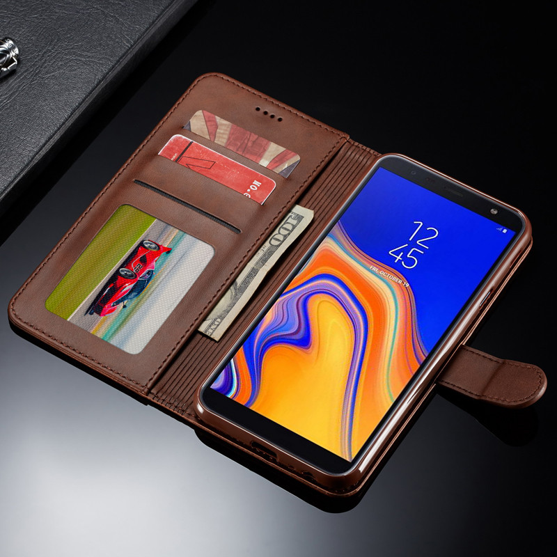 For Coque Samsung Galaxy J6 Case Leather Wallet Flip Cover Samsung J6 Phone Case For Samsung Galaxy J6 Plus Case