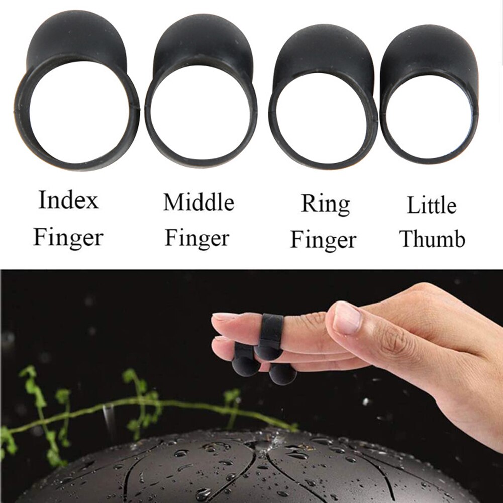4pcs Steel Tongue Drum Finger Picks Silicone Rubber Knocking Finger Sleeves Handpan Percussion Instrument Accessories