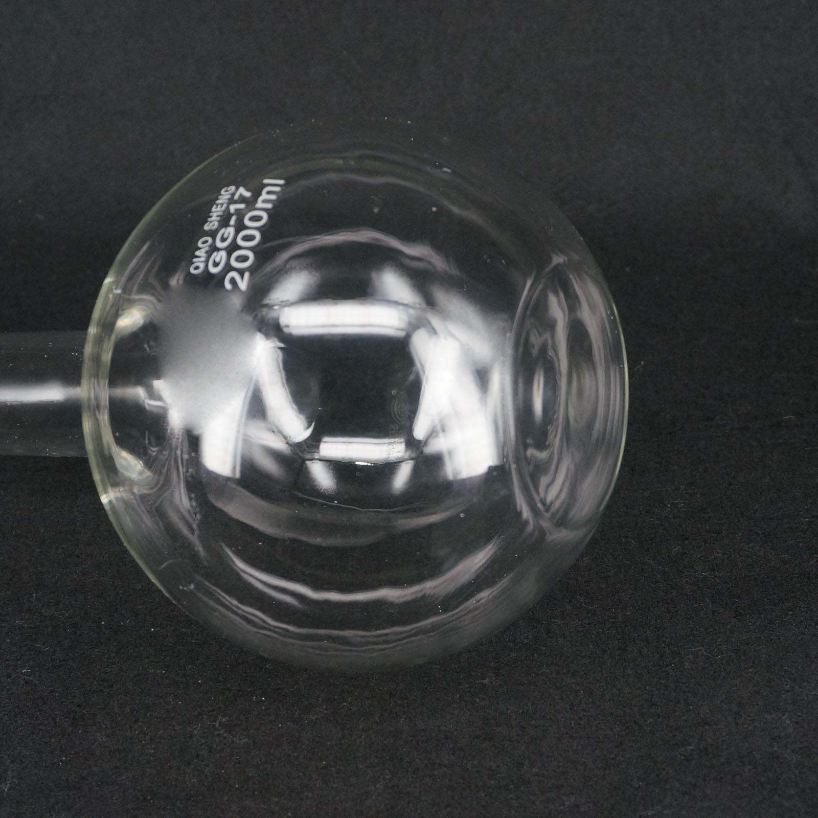 2000Ml Enkele Lange Hals Platte Kolf Thermostabiliteit Voor Laboratorium