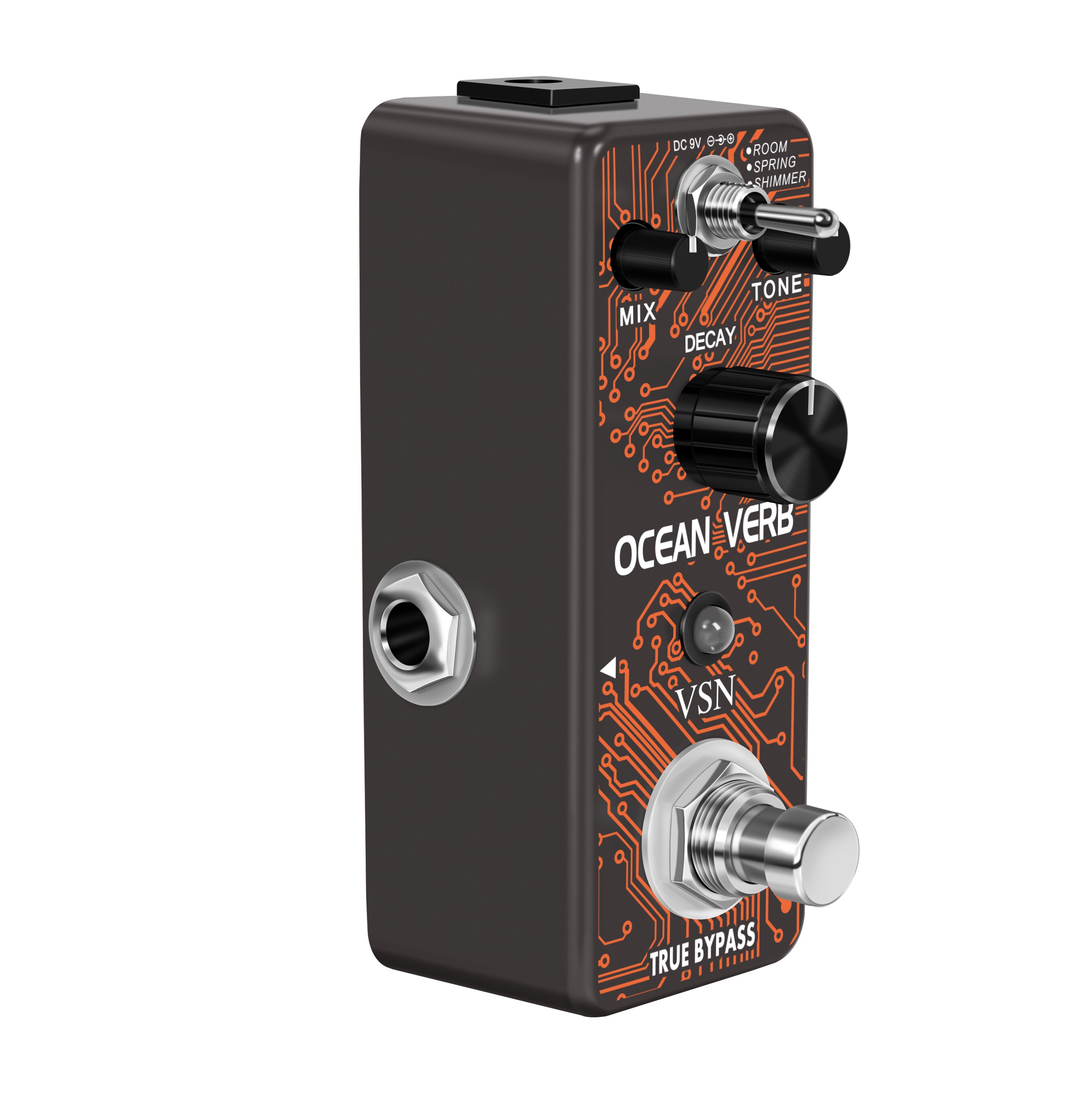 VSN Guitar Reverb Effect Pedal Digital Pedals Reverb Ocean Verb Effects Pedal Room/Spring/Shimmer 3 Modes True Bypass