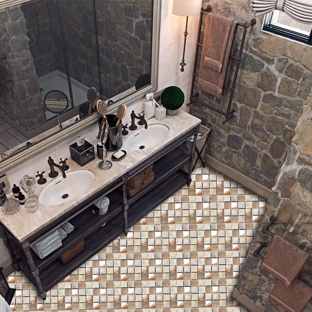 10pcs Mosaic Tile Wall Sticker PVC Waterproof Tiles Decals Kitchen Decor Self Adhesive 3D Mosaic Art Accessories