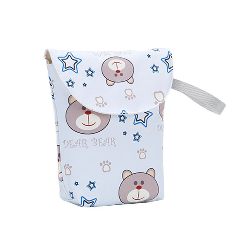 Dessin animé impression humide sac sec bébé couche-culotte sac organisateur réutilisable poche pour bébé sac à couches
