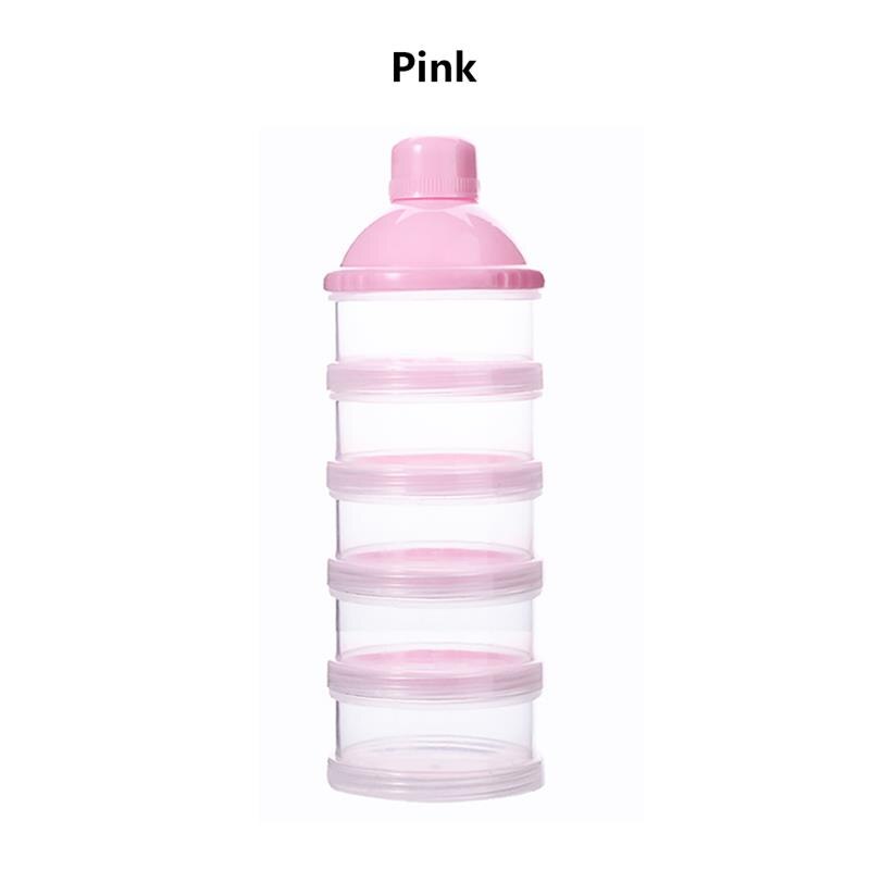 Portátil leite em pó fórmula dispensador de alimentos recipiente de armazenamento caixa de alimentação do bebê crianças criança multi-camada de armazenamento de alimentos para bebê: 5 Layer Pink