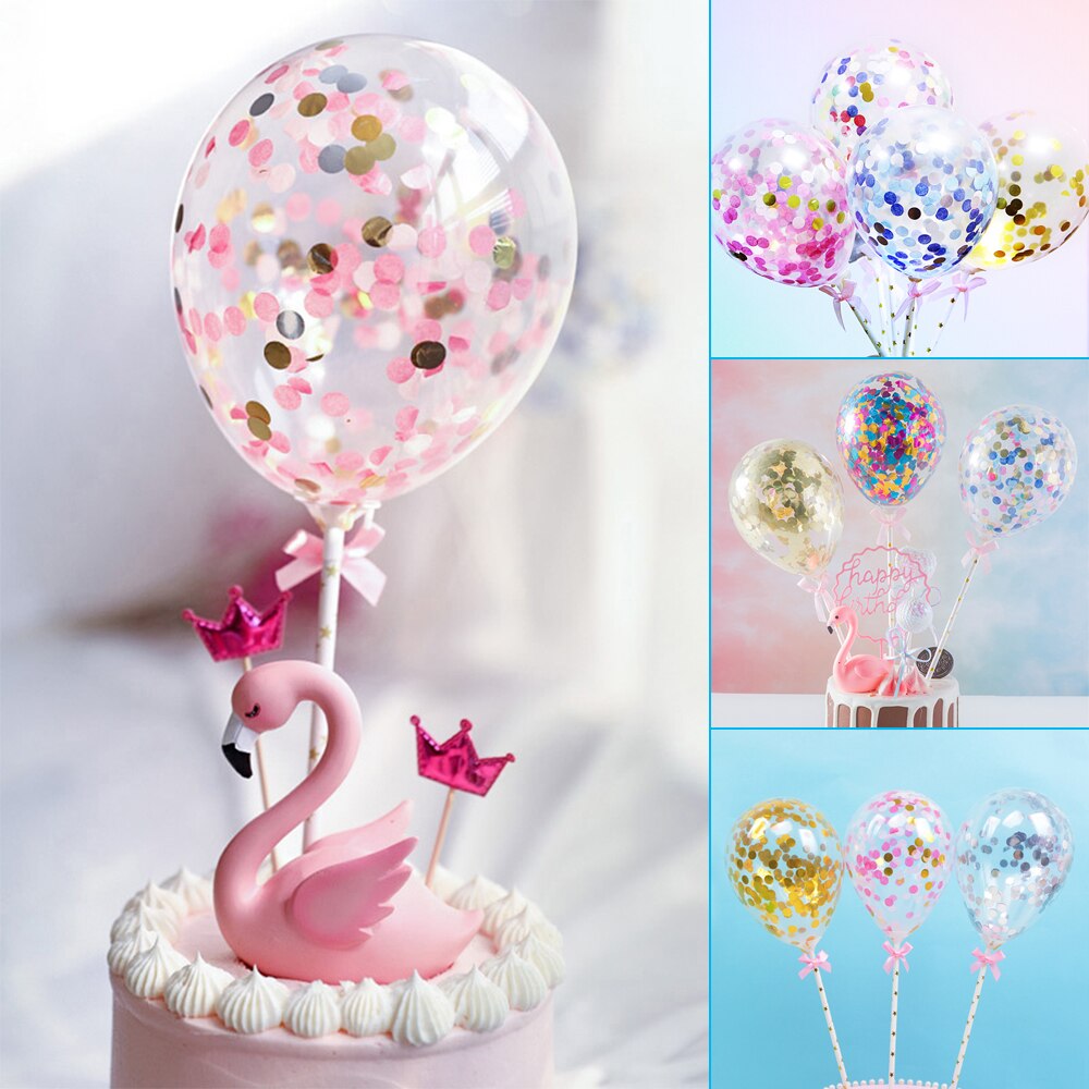 1PC 5 Inch Balloon Cake Topper Set Birthday Party Decoration Cake Toppers Baby Shower Wedding Decor Supplies