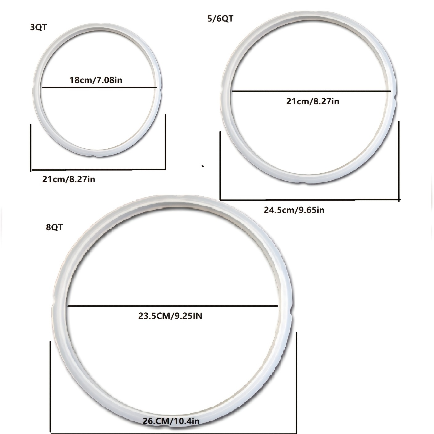 1 Stück Dichtungsring aus lebensmittelechtem Silikon für Instant-Topf – alternativer Gummi-Dichtungsring für Töpfe mit 3, 5, 6 und 8 Quart: MULTI
