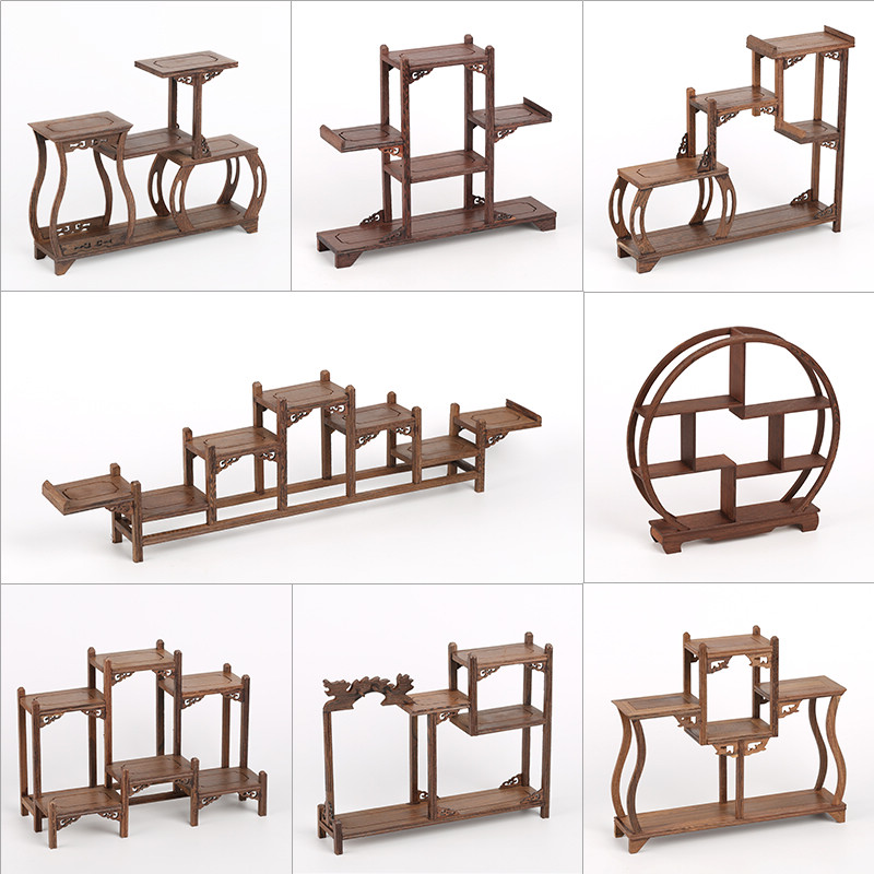Kleine Massief Houten Eenvoudige Thee Pot Houder Antiek-En-Curiosa Planken Kippenvleugels Hout Chinese Stijl Thee Pot lade